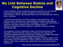 No Link Between Statins and Cognitive Decline