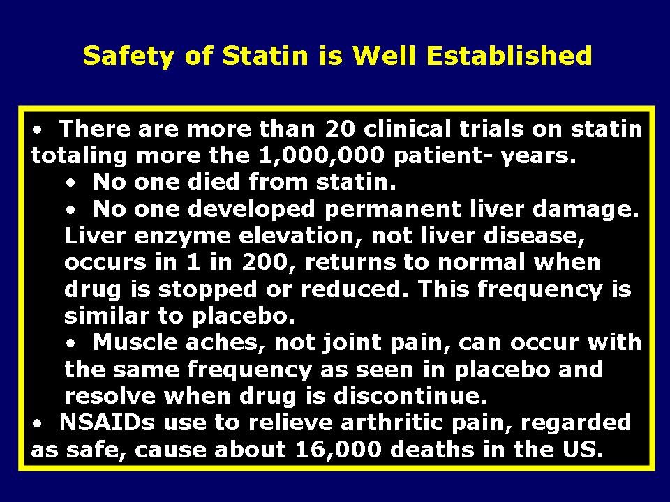 Safety of Statin is Well Established