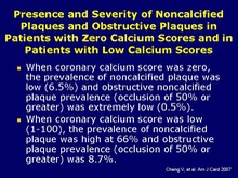 Zero vs 1-100 CACScore