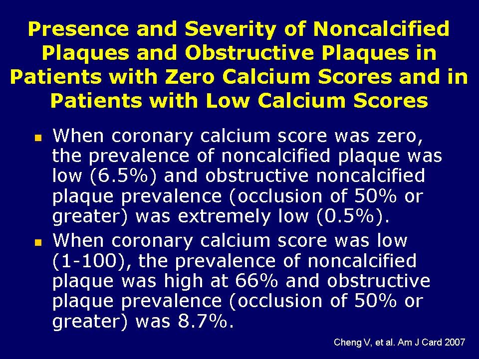 Zero vs 1-100 CACScore
